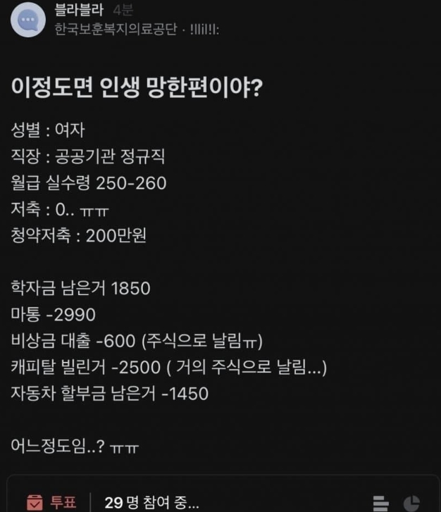 대출 받아서 주식 한 여자의 결과